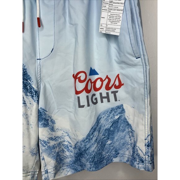 Coors Light Swim Trunks Board Shorts Lined Men's 32/34 Blue - Picture 2 of 7